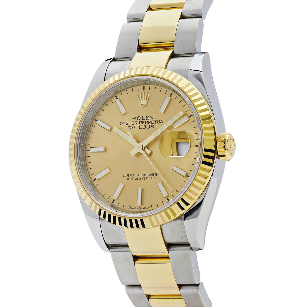 Rolex Datejust 36mm unisex mirror watch, champagne dial – view 3