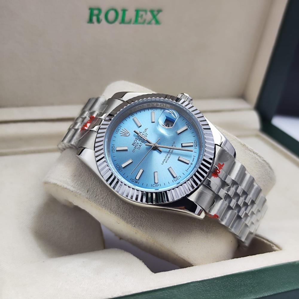 Rolex Datejust 36mm unisex mirror watch, ice blue dial – view 3