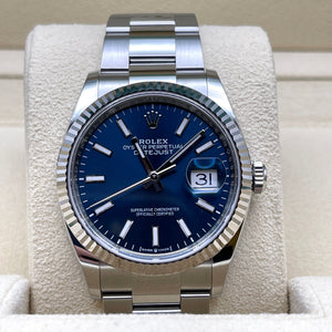 Rolex Datejust 36mm unisex mirror watch, blue dial – view 3