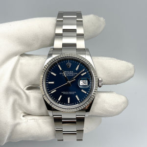 Rolex Datejust 36mm unisex mirror watch, blue dial – view 4