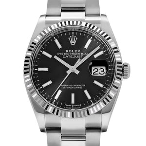 Rolex Datejust 36mm unisex mirror watch, black dial – view 2