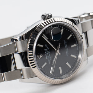 Rolex Datejust 36mm unisex mirror watch, black dial – view 5