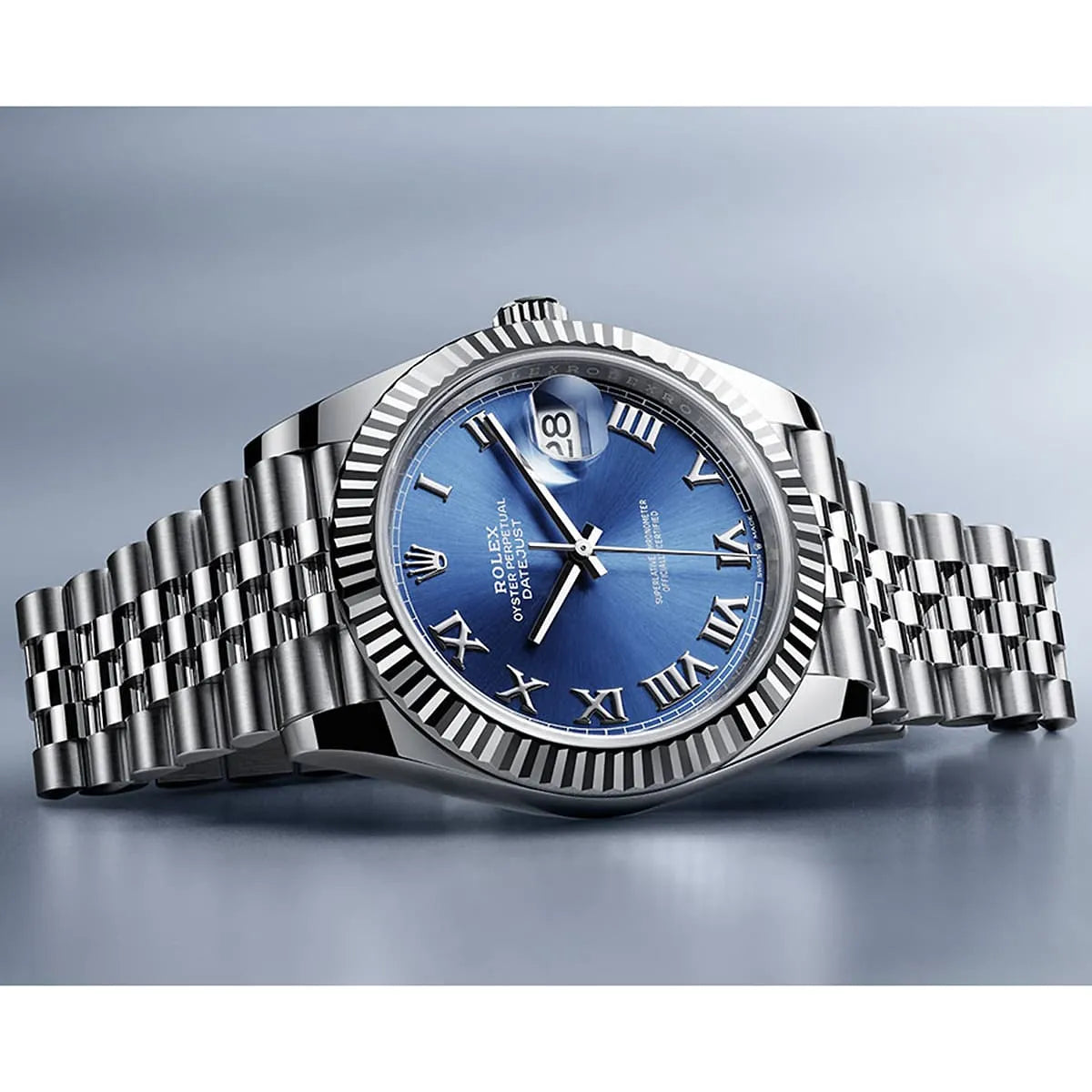 Rolex Datejust 36mm unisex mirror watch, blue Roman numeral dial – view 5