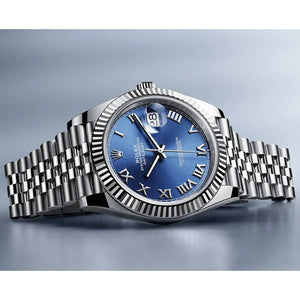 Rolex Datejust 36mm unisex mirror watch, blue Roman numeral dial – view 5