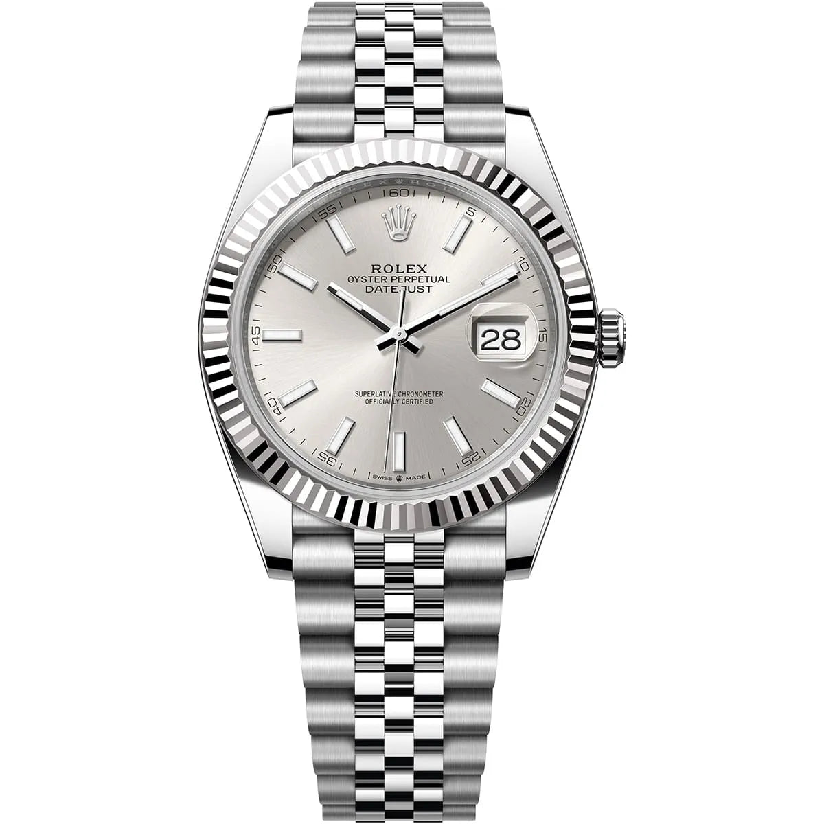 Rolex Datejust 36mm Unisex Mirror Automatic Watch – White Dial & Silver Stainless Steel Five-Link Bracelet