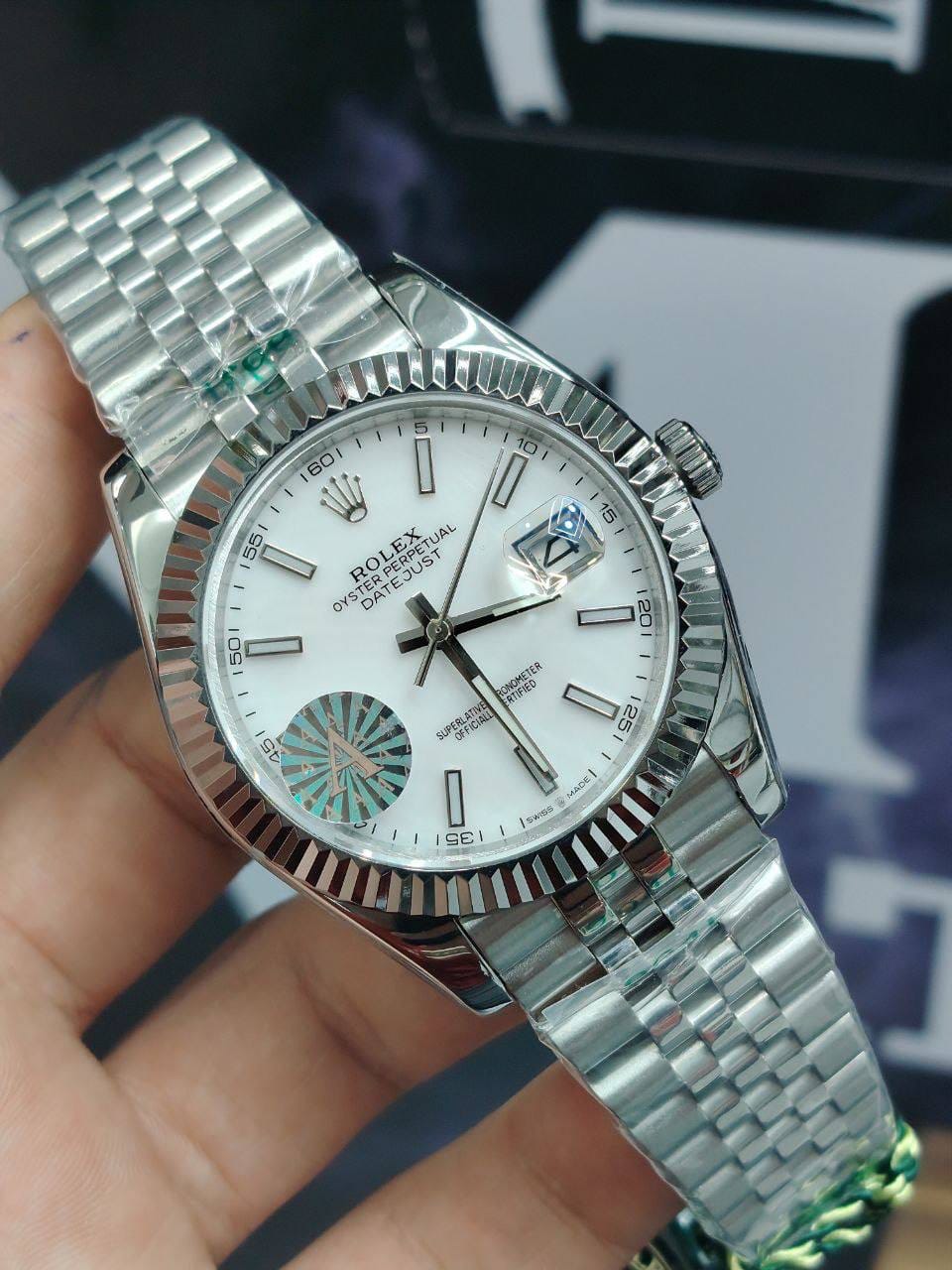 Rolex Datejust 36mm unisex mirror watch, white dial – view 5