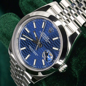 Rolex Datejust 36mm unisex mirror watch, blue fluted motif dial – view 5