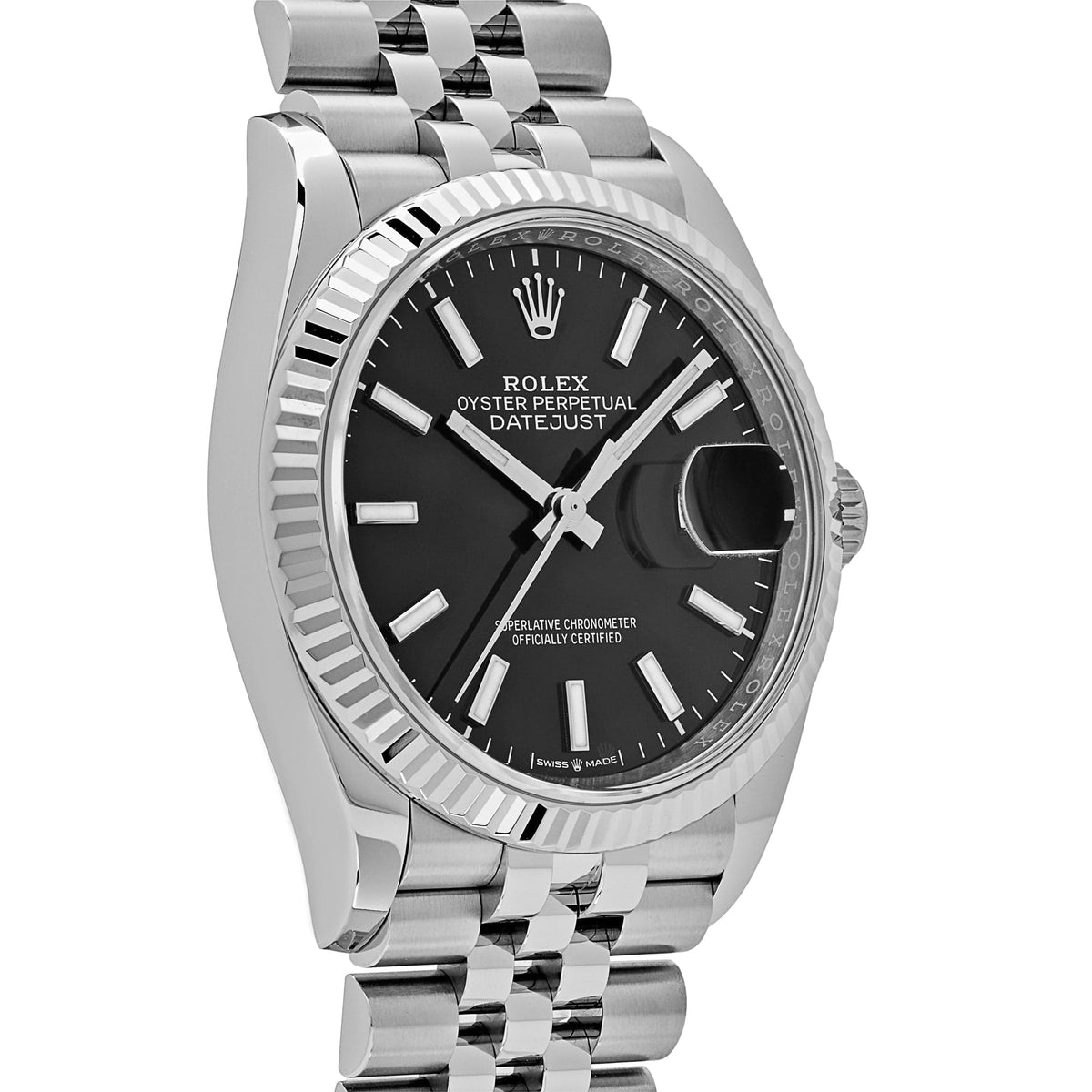 Rolex Datejust 36mm unisex mirror watch, black dial – view 5