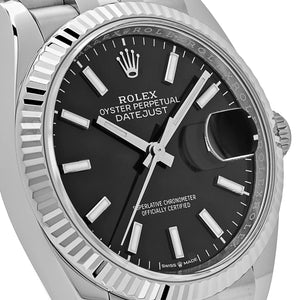 Rolex Datejust 36mm unisex mirror watch, black dial – view 6