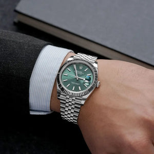 Rolex Datejust 36mm unisex mirror watch, mint green dial – view 6