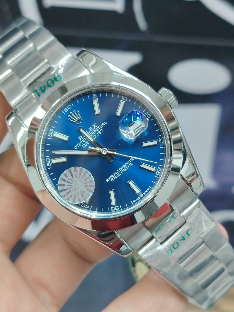 Rolex Datejust 36mm unisex mirror watch, blue dial – view 3