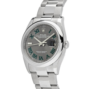 Rolex Datejust 36mm unisex mirror watch, slate gray roman numeral dial – view 3