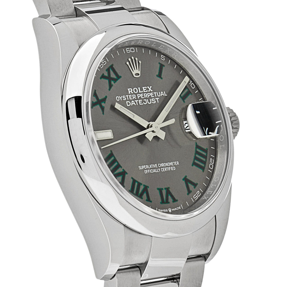 Rolex Datejust 36mm unisex mirror watch, slate gray roman numeral dial – view 4
