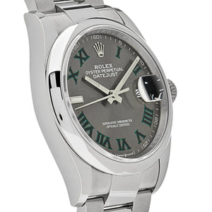 Rolex Datejust 36mm unisex mirror watch, slate gray roman numeral dial – view 4
