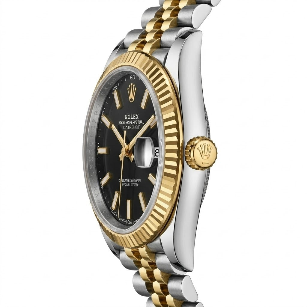 Rolex Datejust 36mm unisex mirror watch, black dial – view 3