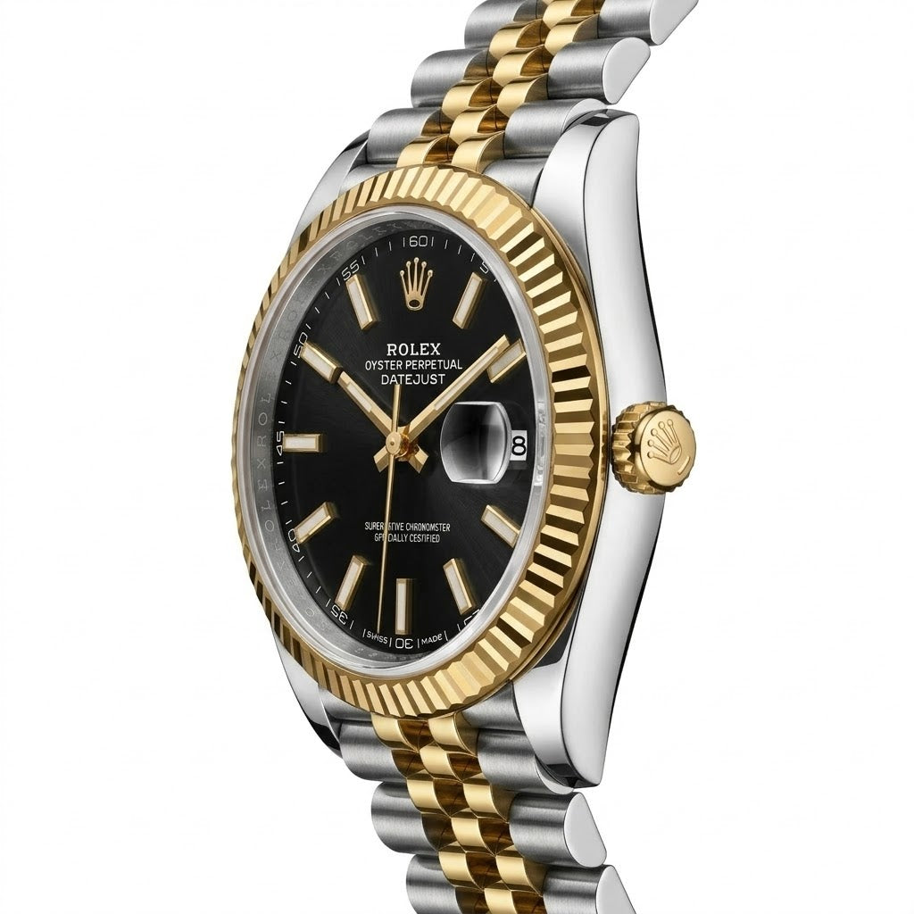 Rolex Datejust 36mm unisex mirror watch, black dial – view 4