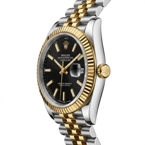Rolex Datejust 36mm unisex mirror watch, black dial – view 4