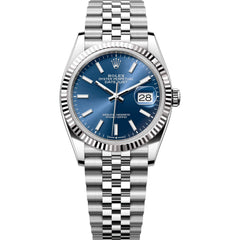 Rolex Datejust 36mm Unisex Mirror Automatic Watch – Blue Dial & Silver Stainless Steel Five-Link Bracelet