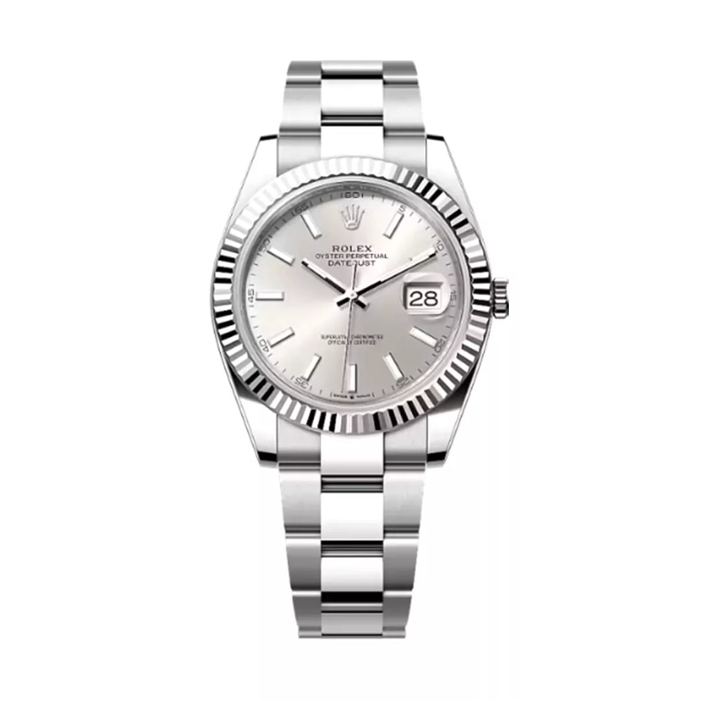 Rolex Datejust 36mm Unisex Mirror Automatic Watch – White Dial & Silver Stainless Steel Three-Link Bracelet