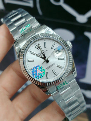 Rolex Datejust 36mm unisex mirror watch, silver dial – view 3
