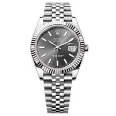 Rolex Datejust 36mm Unisex Mirror Automatic Watch – Slate Gray Dial & Silver Stainless Steel Three-Link Bracelet