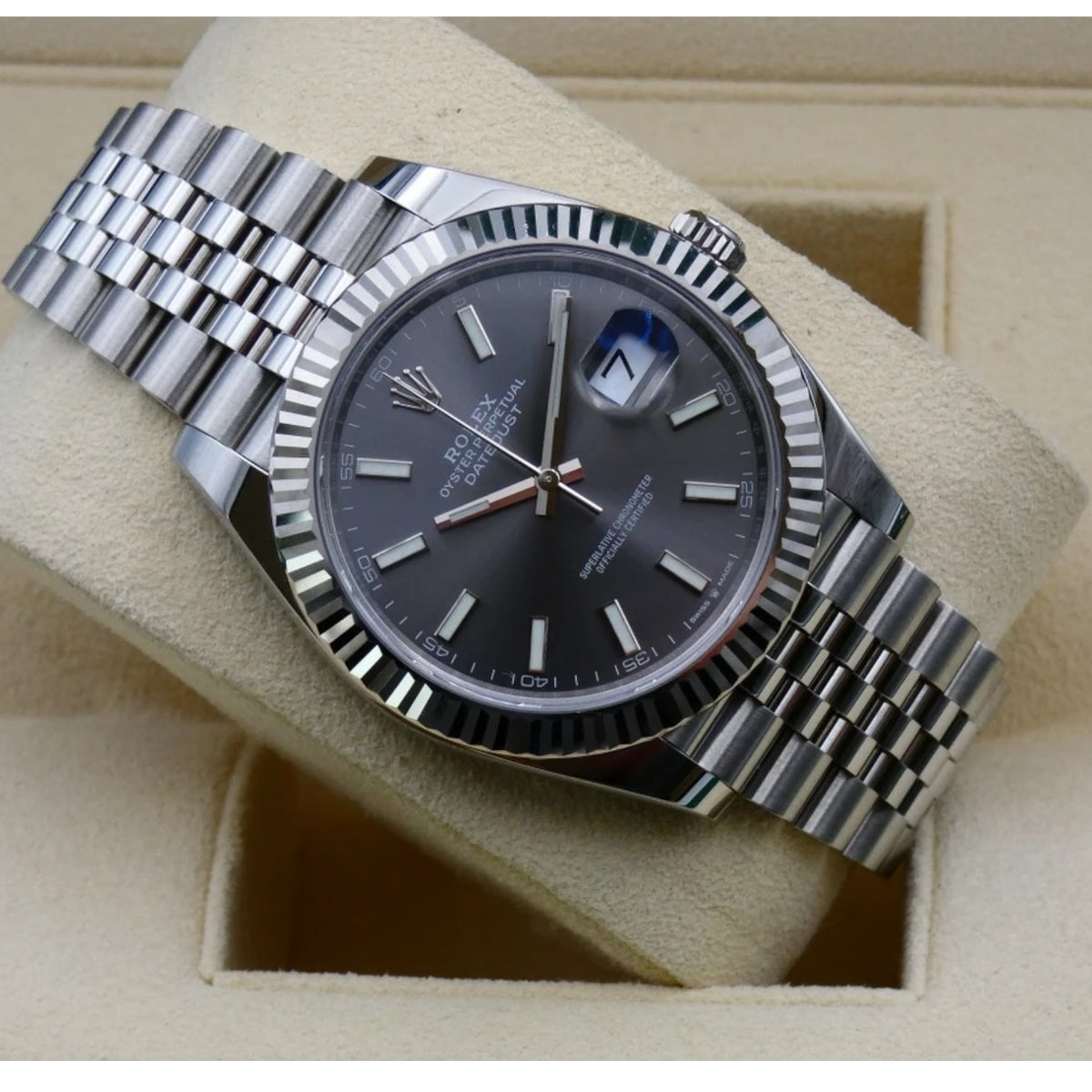 Rolex Datejust 36mm unisex mirror watch, slate gray dial – view 6