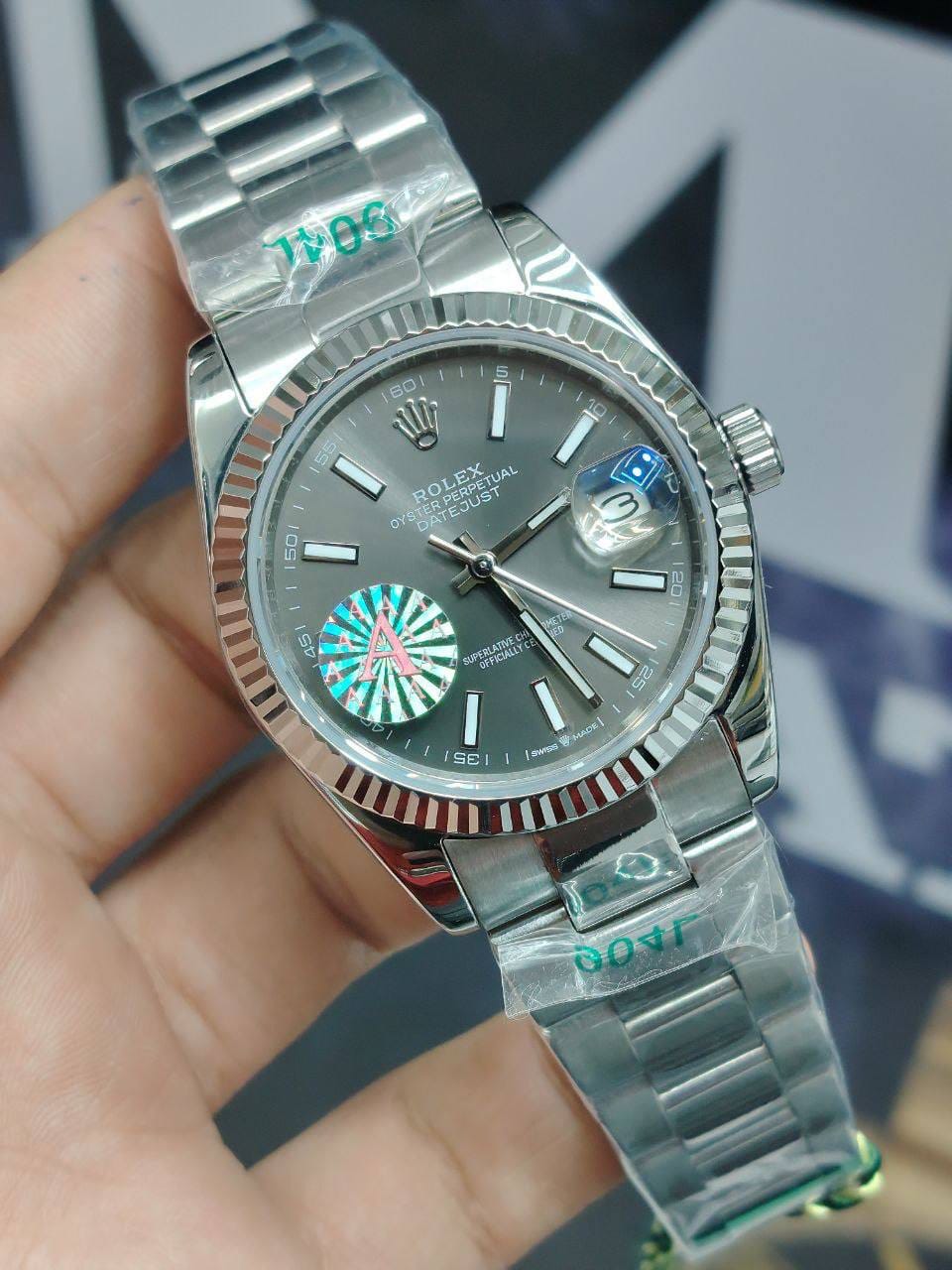 Rolex Datejust 36mm unisex mirror watch, slate gray dial – view 7