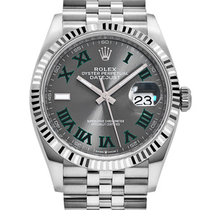 Rolex Datejust 36mm unisex mirror watch, slate gray roman numeral dial – view 3