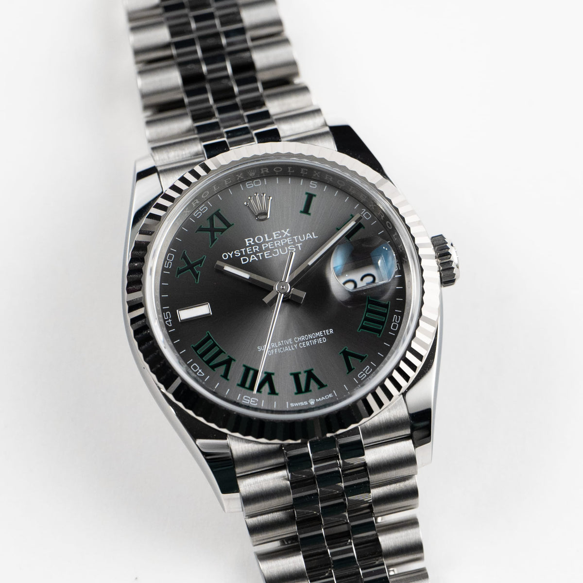 Rolex Datejust 36mm unisex mirror watch, slate gray roman numeral dial – view 4
