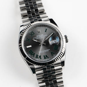 Rolex Datejust 36mm unisex mirror watch, slate gray roman numeral dial – view 4