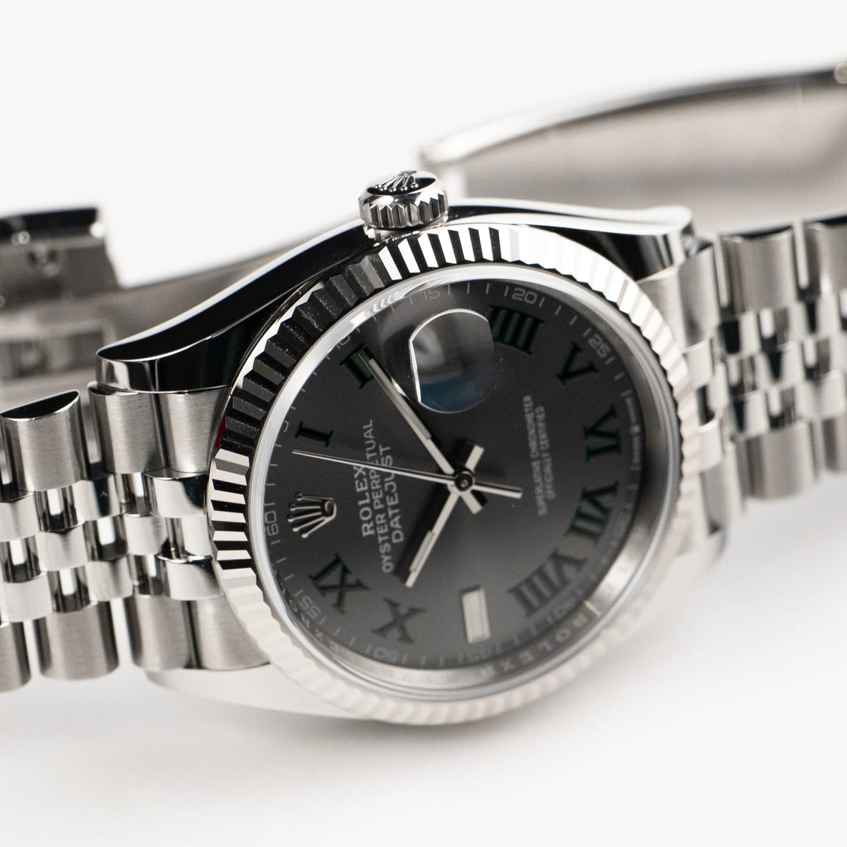 Rolex Datejust 36mm unisex mirror watch, slate gray roman numeral dial – view 5