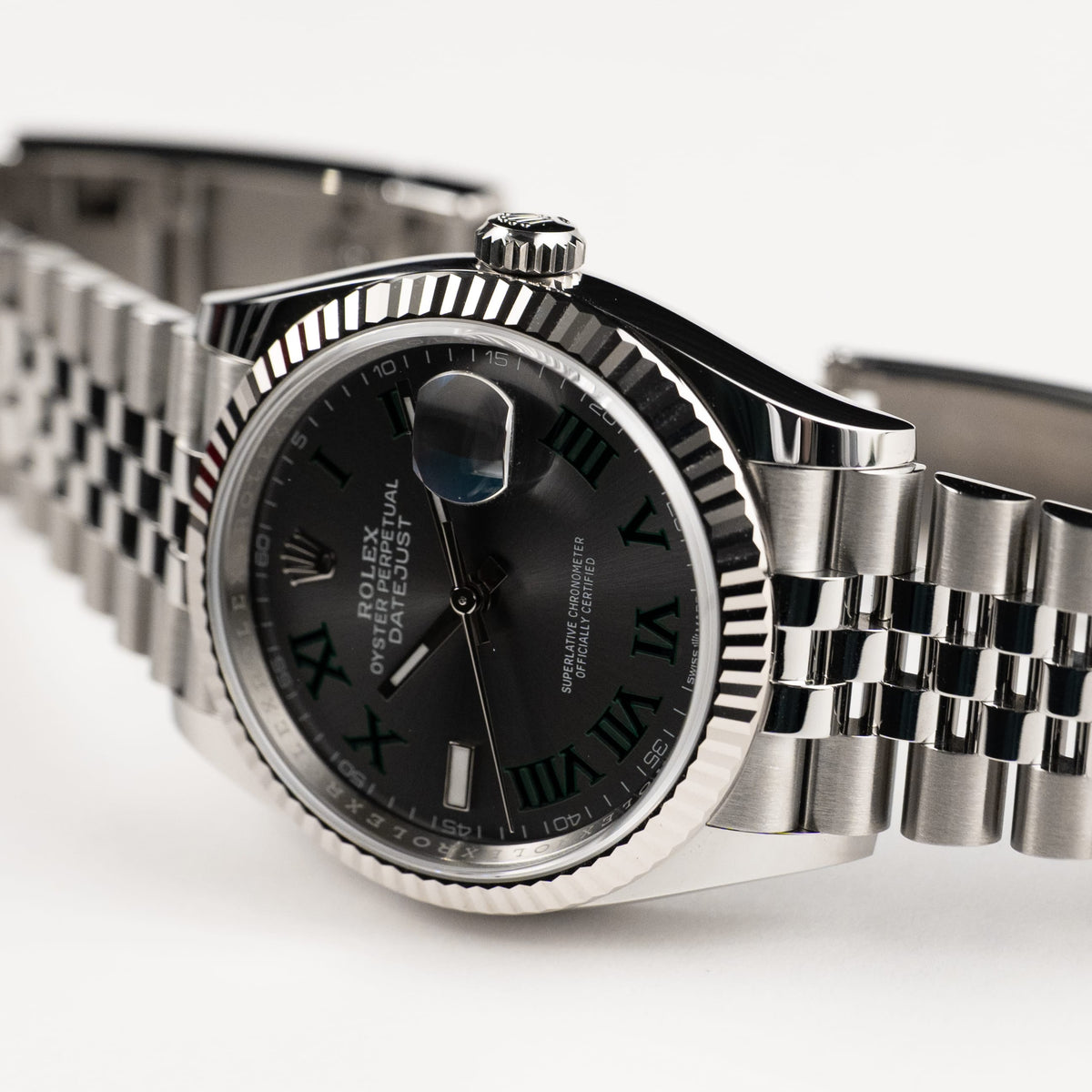 Rolex Datejust 36mm unisex mirror watch, slate gray roman numeral dial – view 6