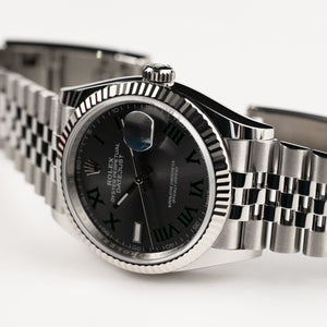 Rolex Datejust 36mm unisex mirror watch, slate gray roman numeral dial – view 6
