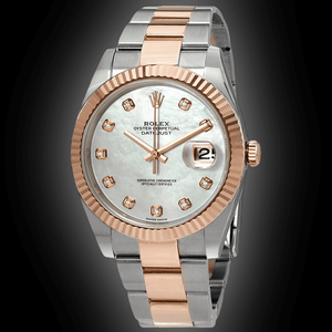 Rolex Datejust 41mm men's mirror watch, white mother-of-pearl stone-set dial – view 3