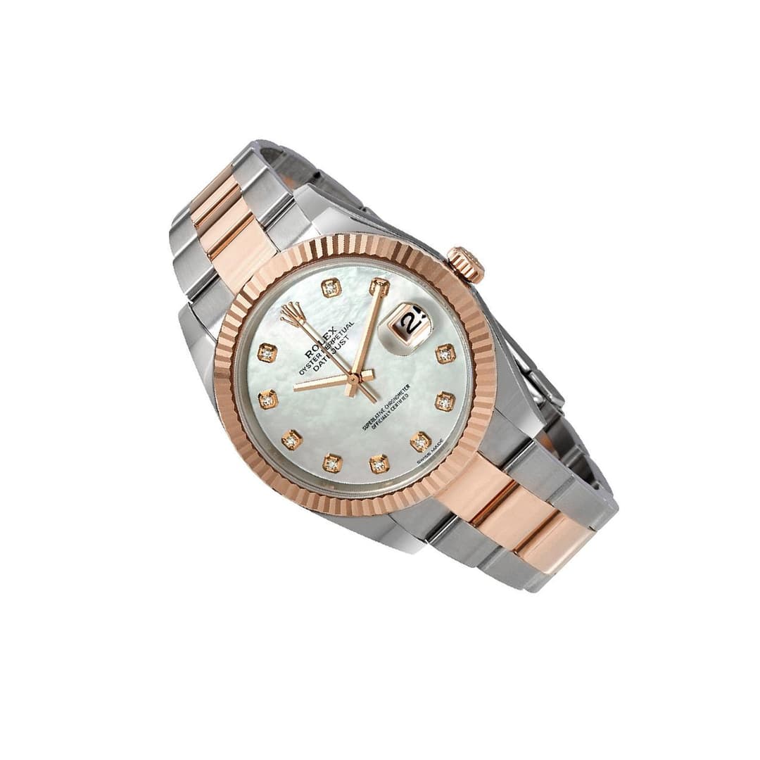 Rolex Datejust 41mm men's mirror watch, white mother-of-pearl stone-set dial – view 6