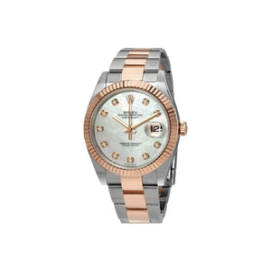 Rolex Datejust 41mm men's mirror watch, white mother-of-pearl stone-set dial – view 2