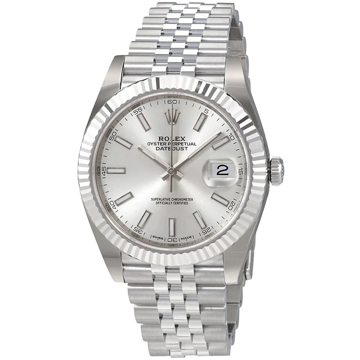 Rolex Datejust 41mm men's mirror watch, silver dial – view 3