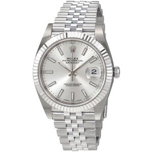 Rolex Datejust 41mm men's mirror watch, silver dial – view 3