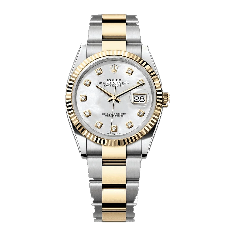 Rolex Datejust 41mm men's mirror watch, white mother-of-pearl stone-set dial – view 4