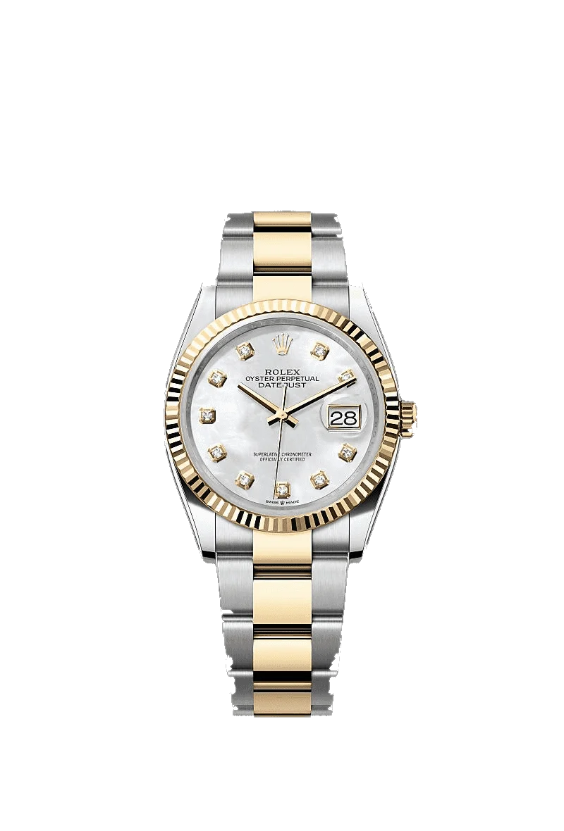 Rolex Datejust 41mm men's mirror watch, white mother-of-pearl stone-set dial – view 4