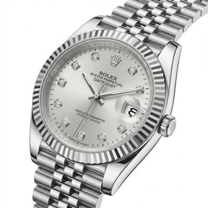 Rolex Datejust 41mm men's mirror watch, silver stone-set dial – view 3