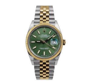 Rolex Datejust 41mm men's mirror watch, green dial – view 2