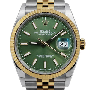Rolex Datejust 41mm men's mirror watch, green dial – view 3