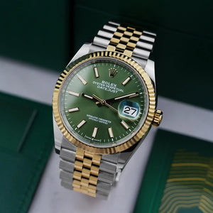 Rolex Datejust 41mm men's mirror watch, green dial – view 4
