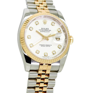 Rolex Datejust 41mm men's mirror watch, silver stone-set dial – view 3