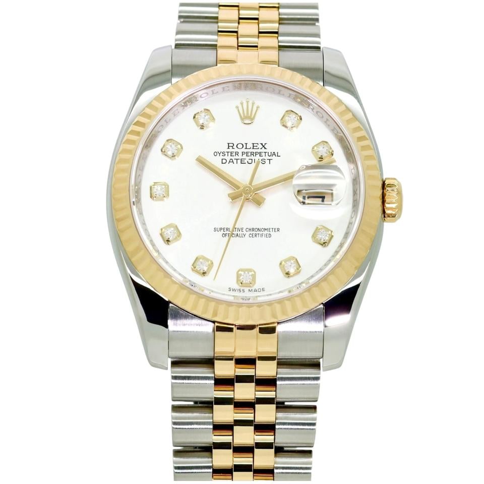 Rolex Datejust 41mm men's mirror watch, silver stone-set dial – view 4