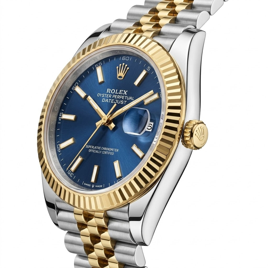 Rolex Datejust 41mm men's mirror watch, blue dial – view 3