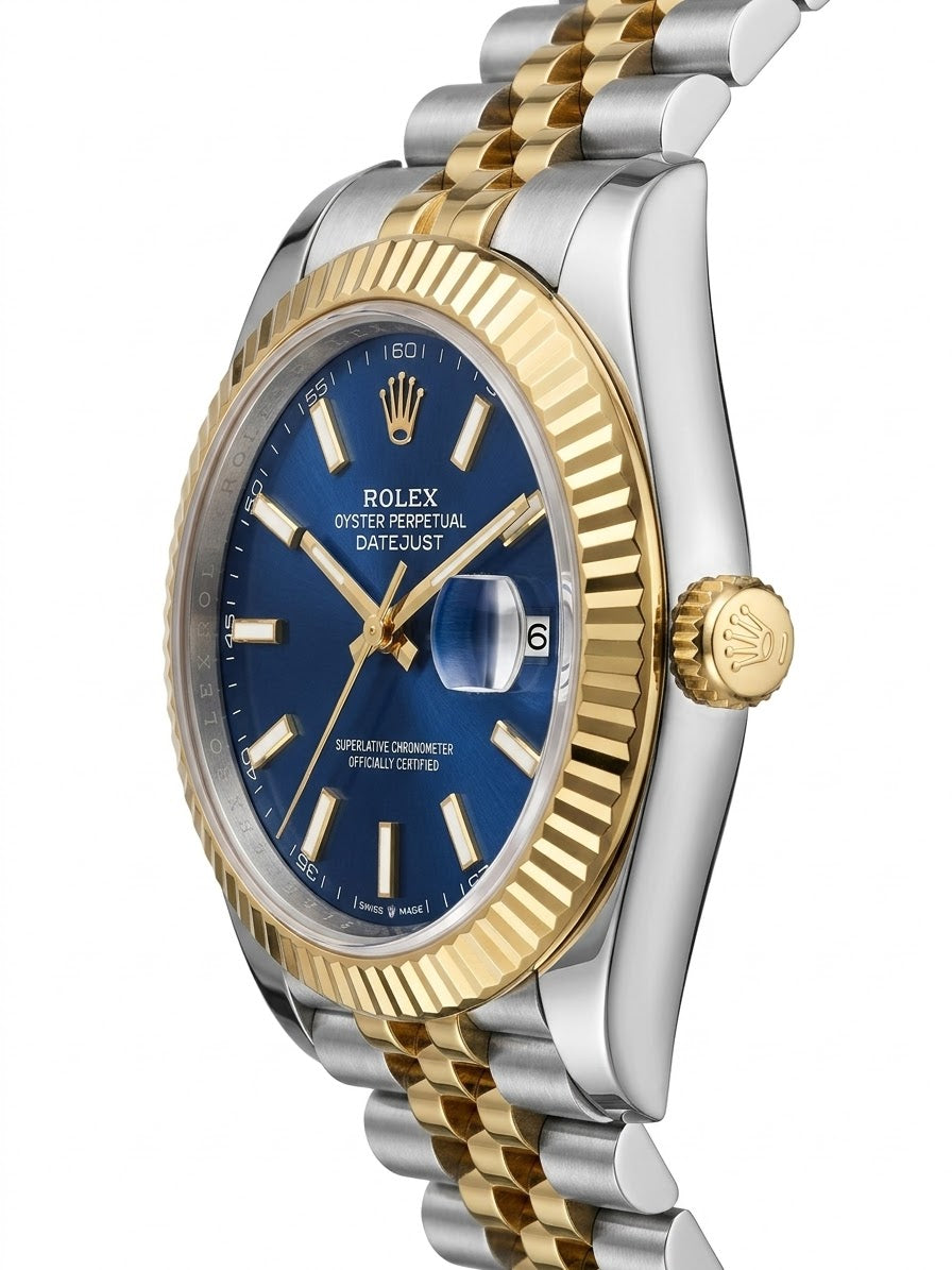 Rolex Datejust 41mm men's mirror watch, blue dial – view 4