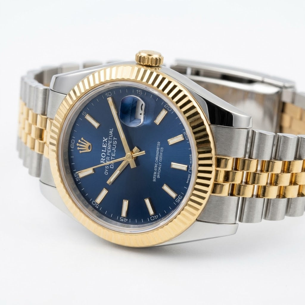 Rolex Datejust 41mm men's mirror watch, blue dial – view 5