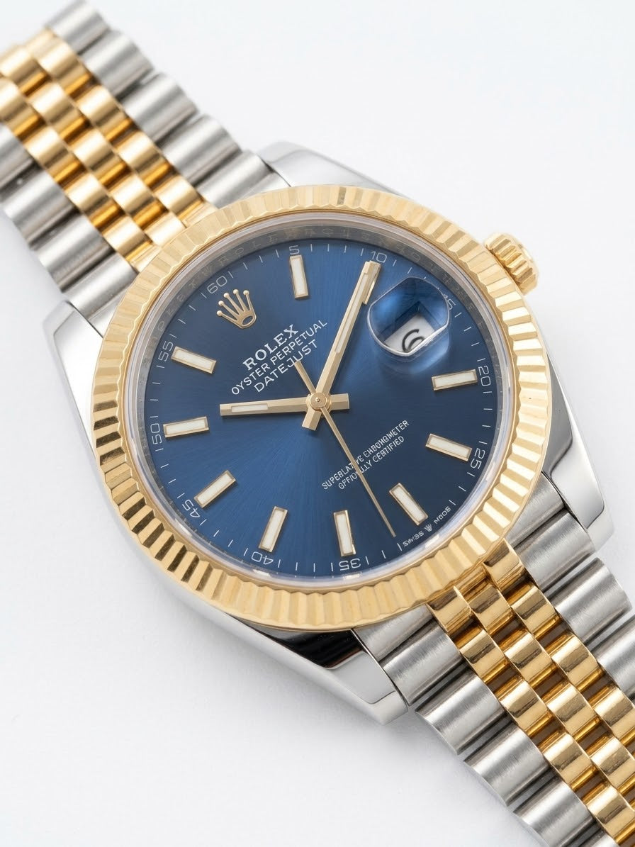 Rolex Datejust 41mm men's mirror watch, blue dial – view 6